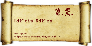 Mátis Róza névjegykártya